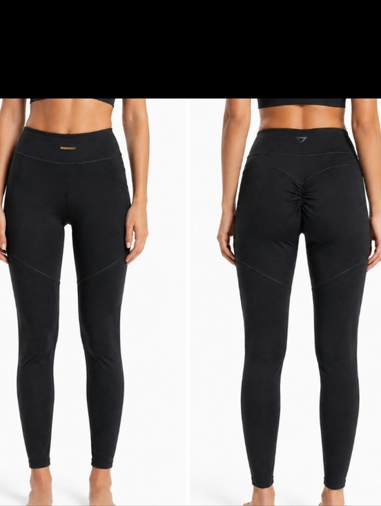 Gymshark Pants - Gymshark Black Scrunch Butt Leggings XS High Waisted Seamless Workout Activewear